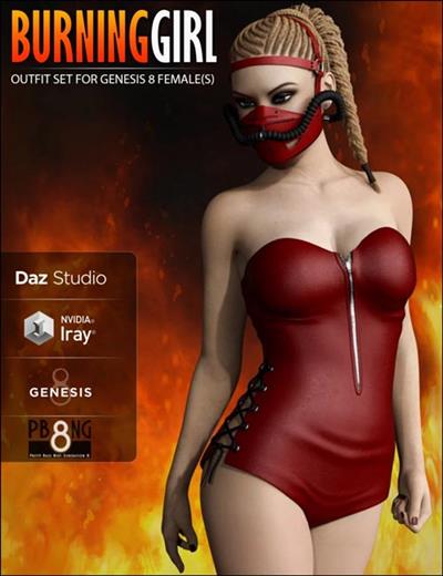 BURNING GIRL OUTFIT SET FOR GENESIS 8 FEMALE(S)