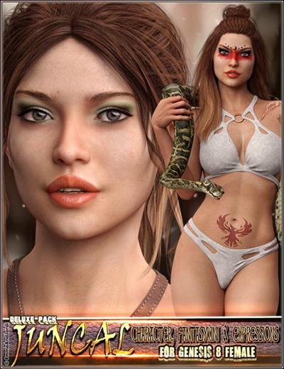 EJ JUNCAL DELUXE PACK FOR GENESIS 8 FEMALE: CHARACTER, FANTASYKINI AND EXPRESSIONS