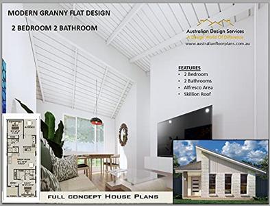 Modern Granny Flat  2 Bedroom  2 Bathtoom House Plan house plans under 1000 sq ft