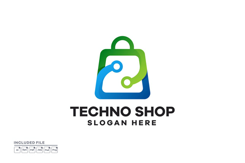 Techno Shop Gradient Logo Design