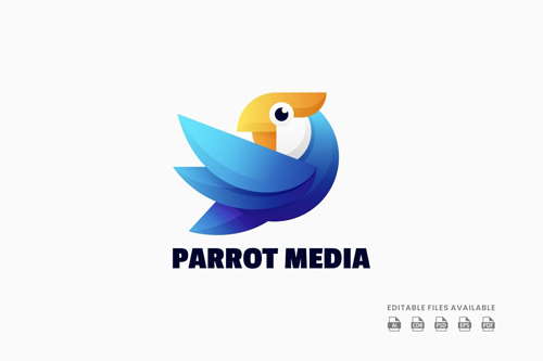 Parrot gradient logo design