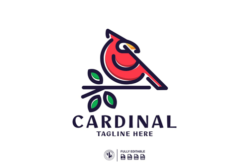 CARDINAL LINE ART LOGO TEMPLATES design templates