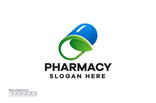 Pharmacy gradient logo design