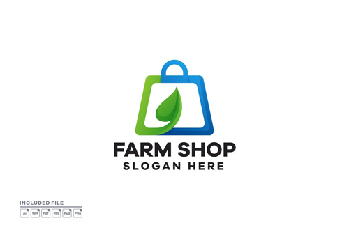 Farm Shop Gradient Logo design template