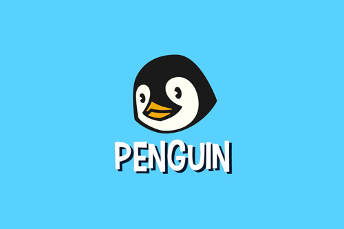 Penguin Retro Cartoon Logo design templates