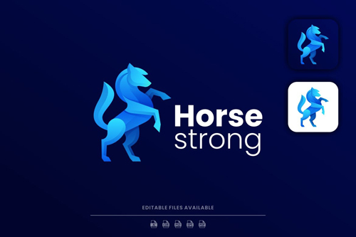  Horse Gradient Logo design templates
