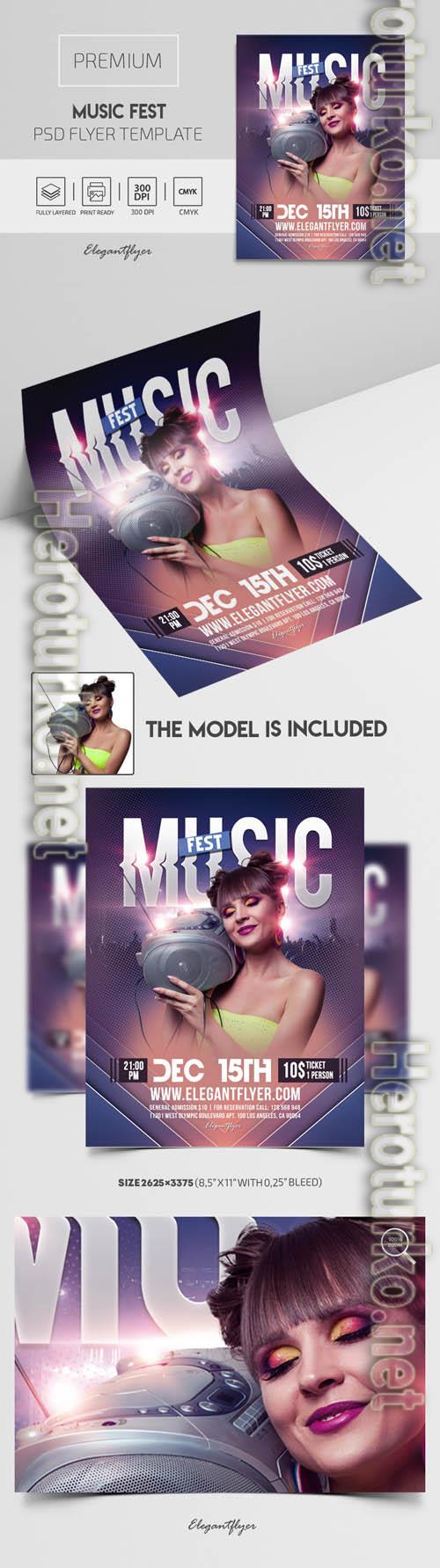 Music Fest Premium PSD Flyer Template