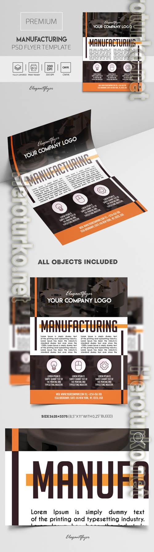 Manufacturing Premium PSD Flyer Template Manufacturing Premium PSD Flyer Template