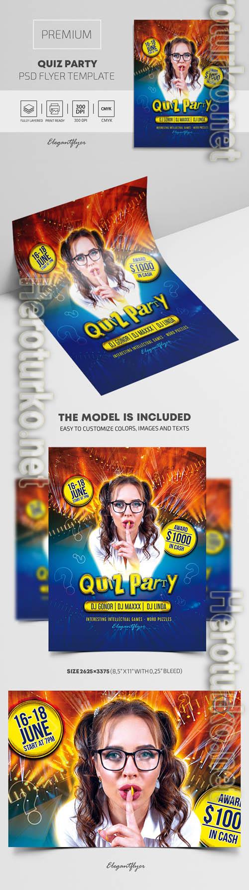 Quiz Party Premium PSD Flyer Template Quiz Party Premium PSD Flyer Template