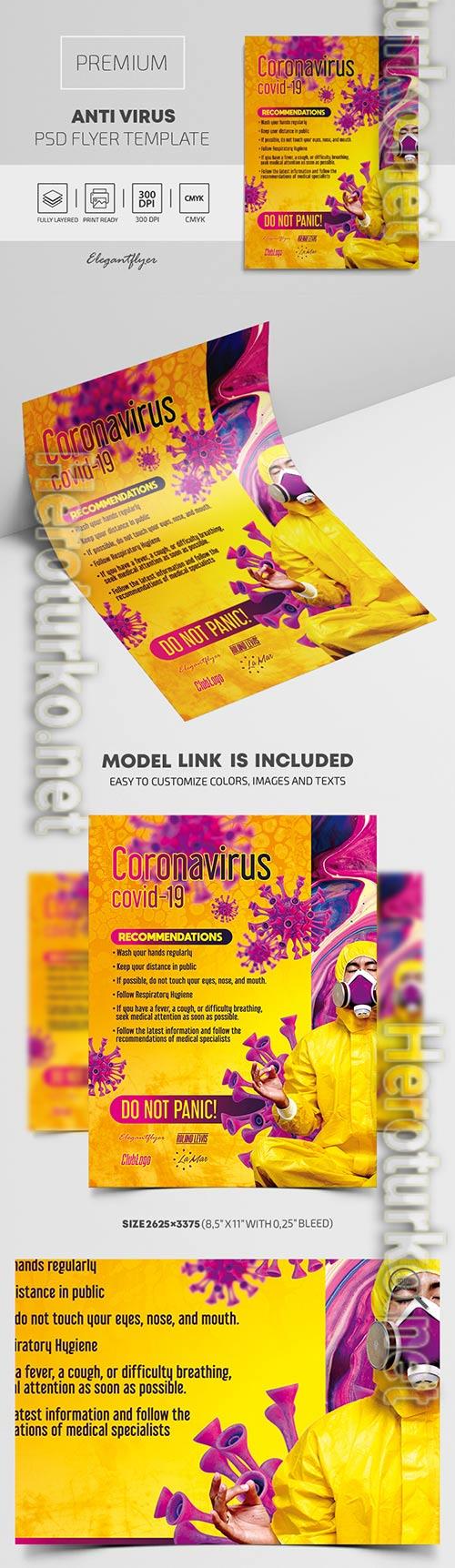 Coronavirus Recommendations Premium PSD Flyer Template