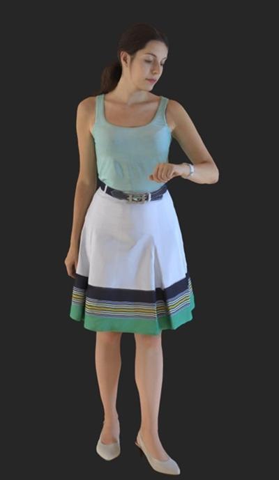 Casual Woman Checking Time 3d model