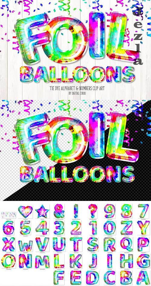 Tie Dye Foil Alphabet Balloons Clipart - 6506920 Tie Dye Foil Alphabet Balloons Clipart - 6506920