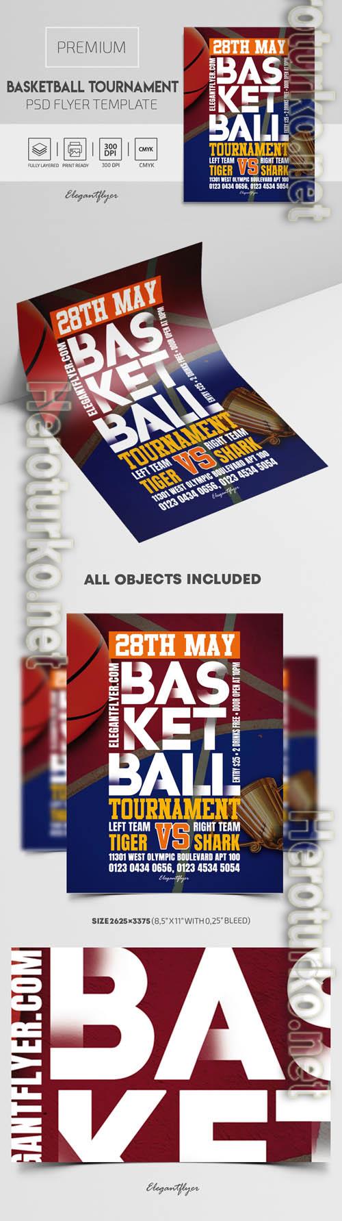 Basketball Tournament Premium PSD Flyer Template Basketball Tournament Premium PSD Flyer Template