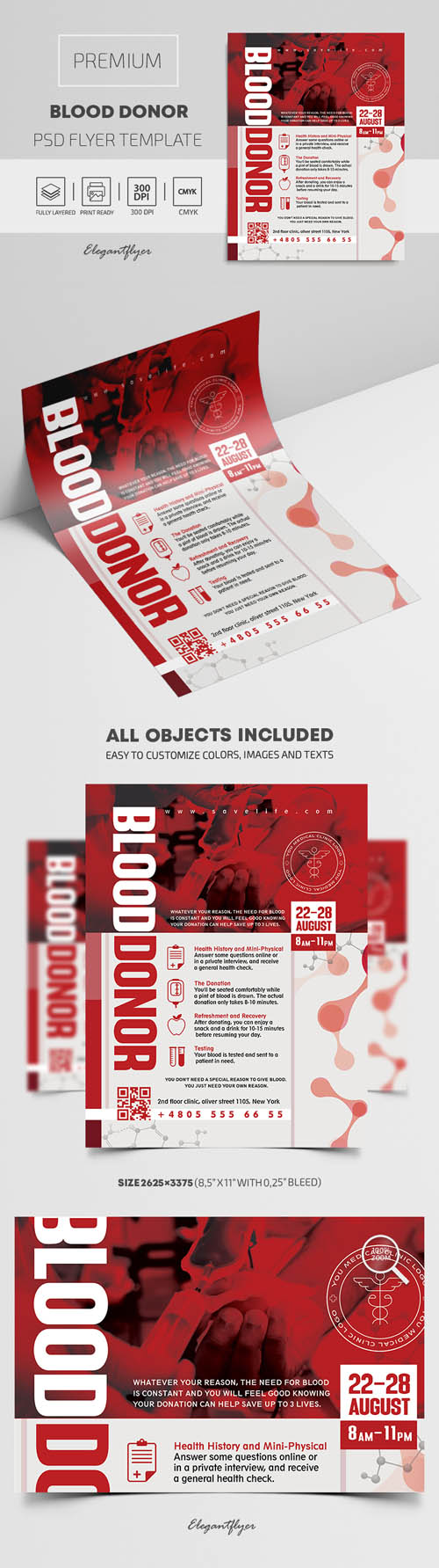 Blood Donor Premium PSD Flyer Template