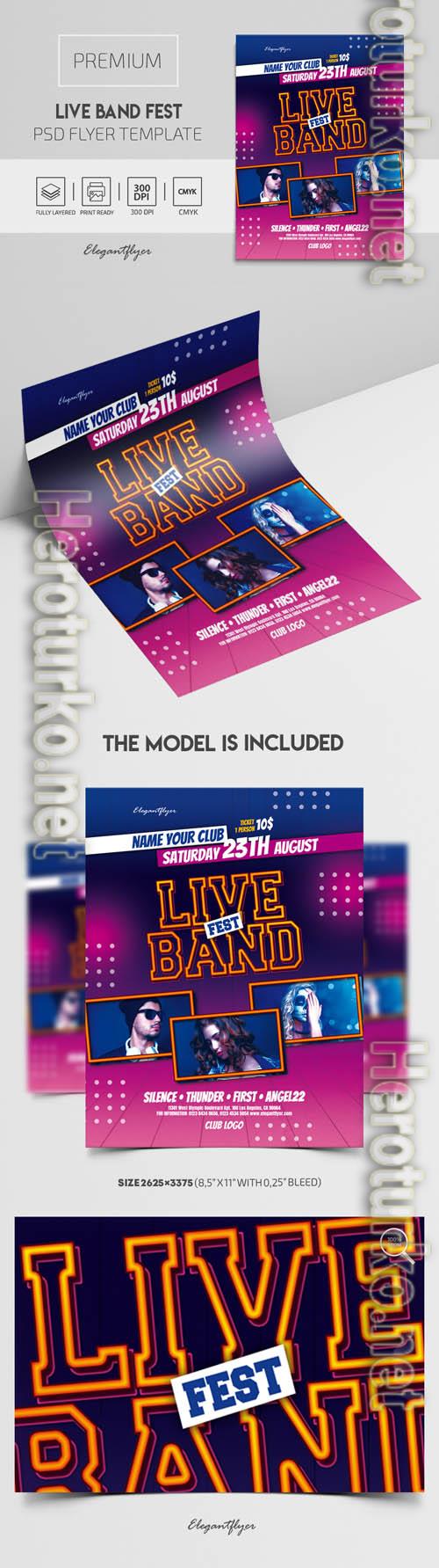 Live Band Fest Premium PSD Flyer Template Live Band Fest Premium PSD Flyer Template