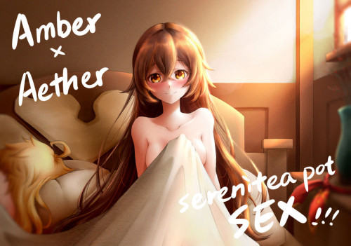 Amber x Aether  serenitea pot sex!!! Hentai Comic