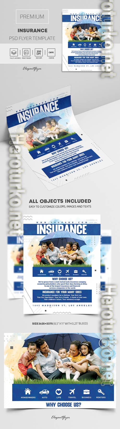 Insurance Premium PSD Flyer Template