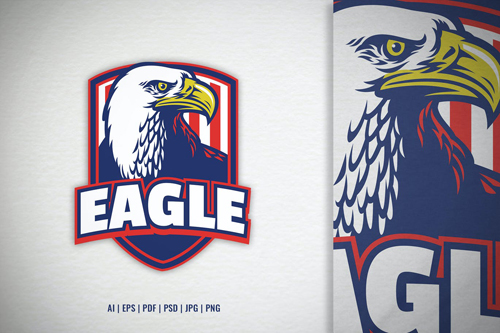 Bald Eagle Shield Logo Template