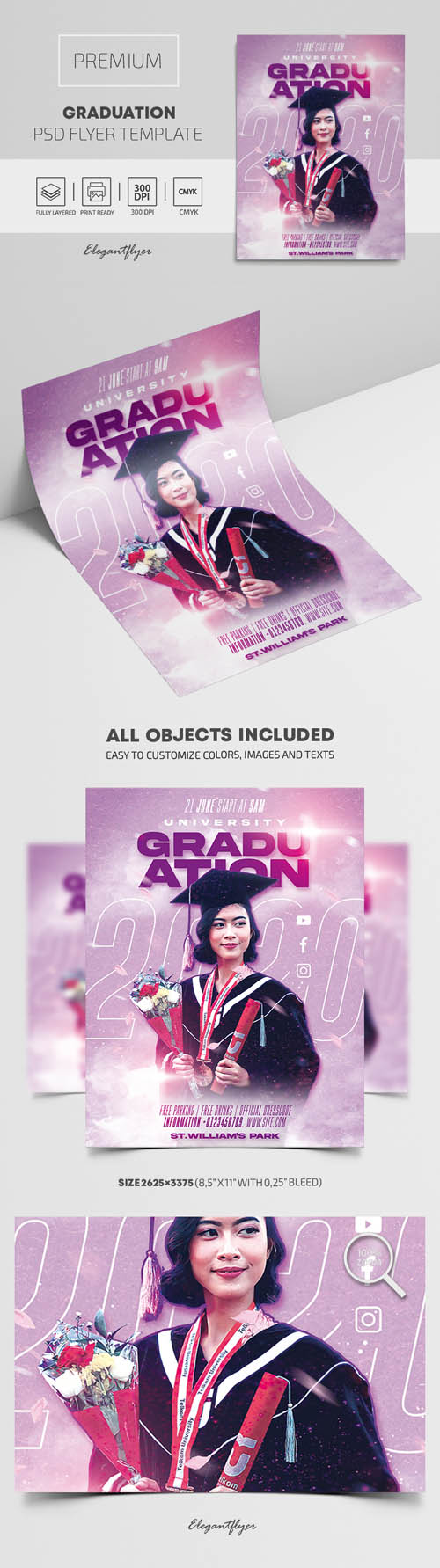 Graduation Premium PSD Flyer Template