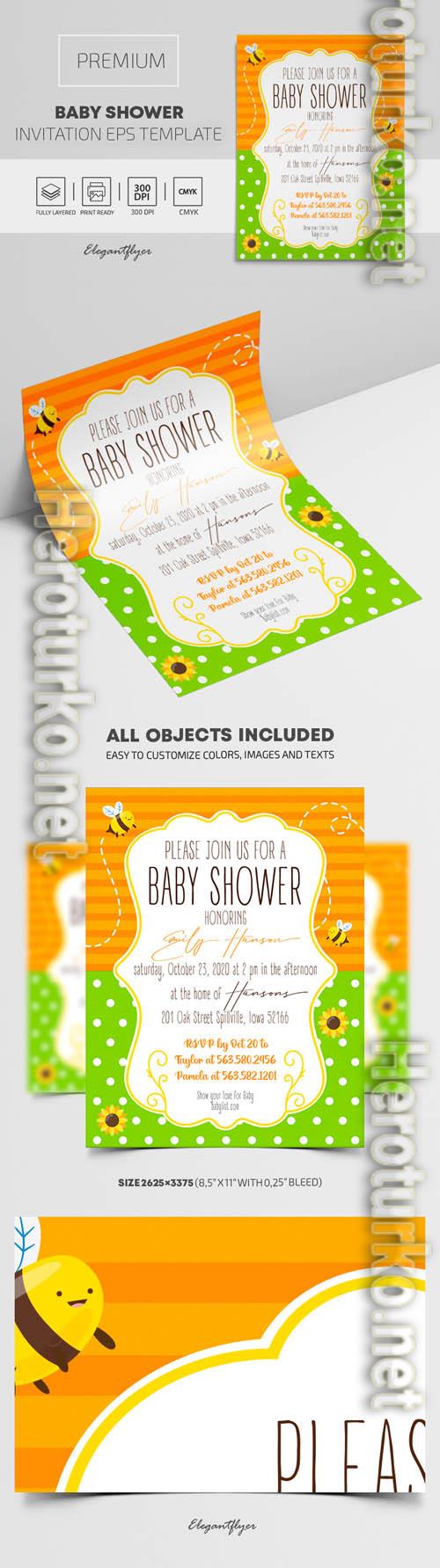 Premium Baby Shower Invitation EPS Template