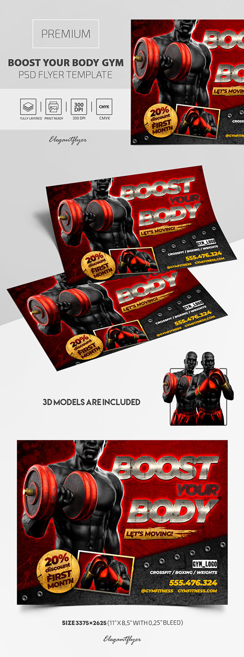 Boost Your Body GYM Premium PSD Flyer Template