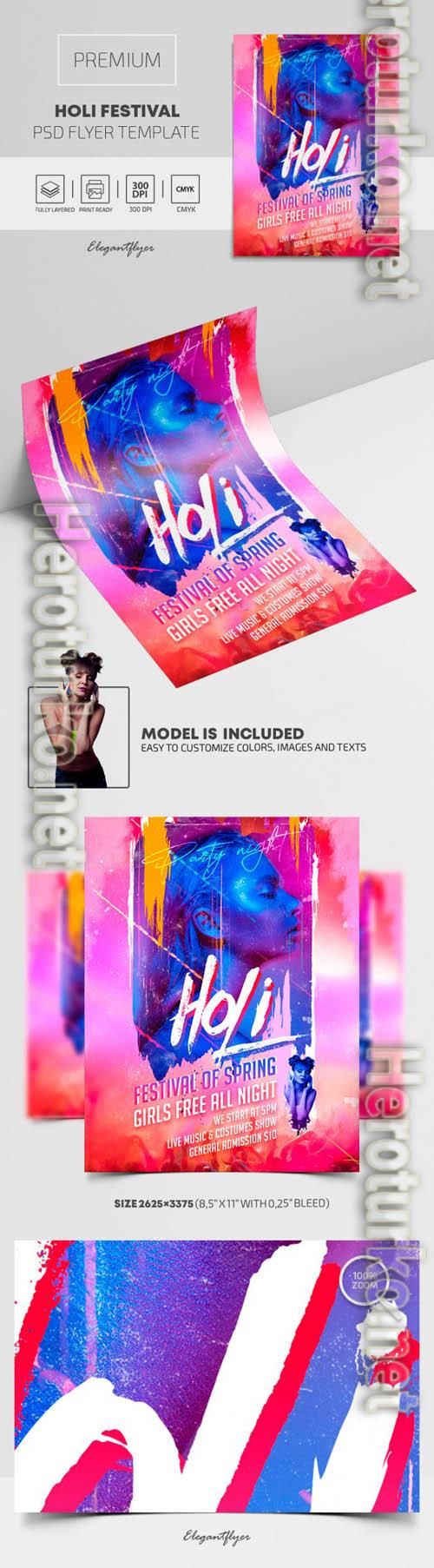 Holi Festival Premium PSD Flyer Template Holi Festival Premium PSD Flyer Template