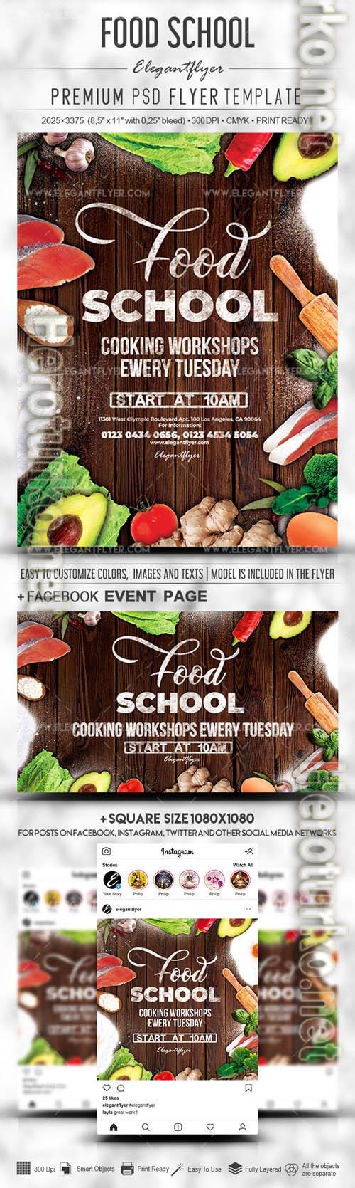 Food School PSD Flyer Template Facebook Cover Instagram Post Food School PSD Flyer Template Facebook Cover Instagram Post