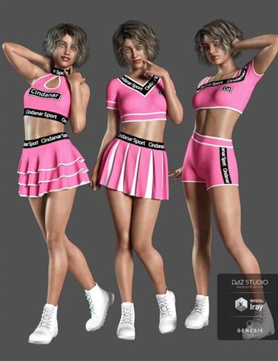 DFORCE CHEERLEADER OUTFIT FOR GENESIS 8 FEMALE(S)