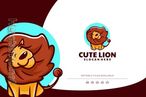 Cute Lion Cartoon Logo
