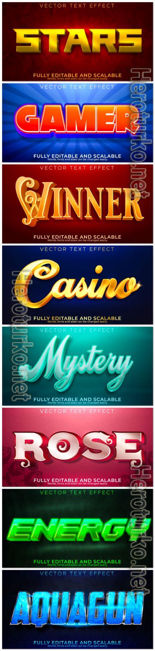 Set 3d editable text style effect vector vol 107 Set 3d editable text style effect vector vol 107