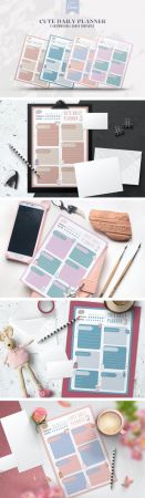 Cute Daily Planner   4 Customizable Canva PDF Templates