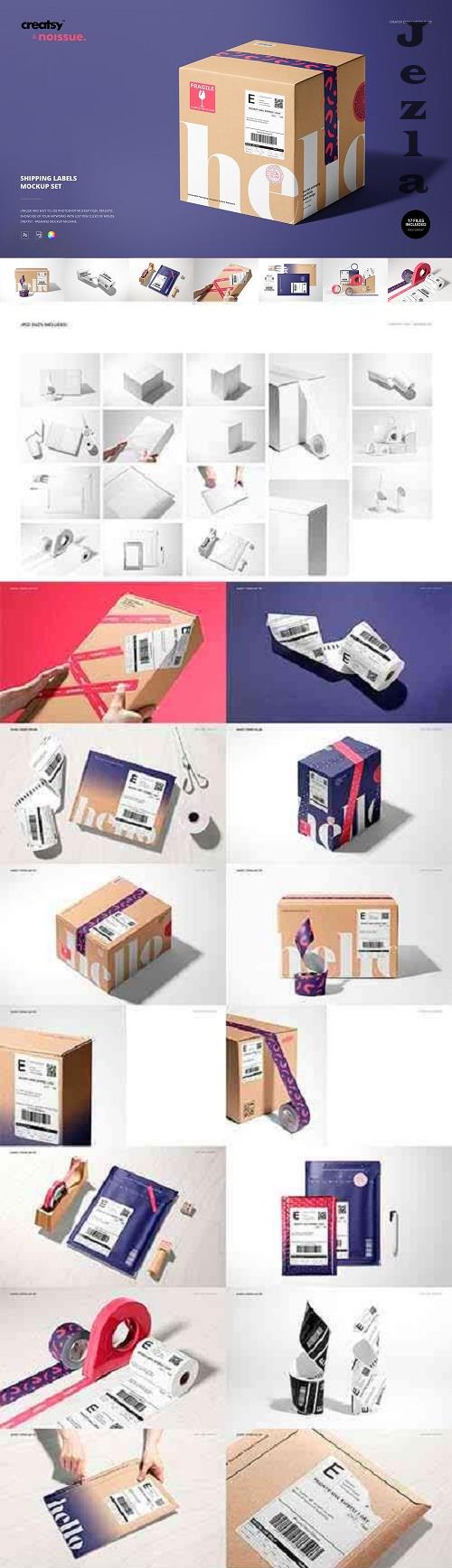 Noissue Shipping Labels Mockup Set - 6451656