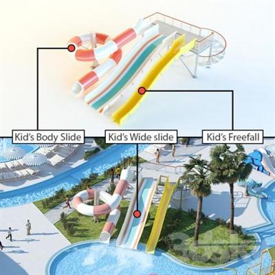 3DSky   Waterslides: Kid's Body Slide, Kid's Wide slide, Kid's Freefall