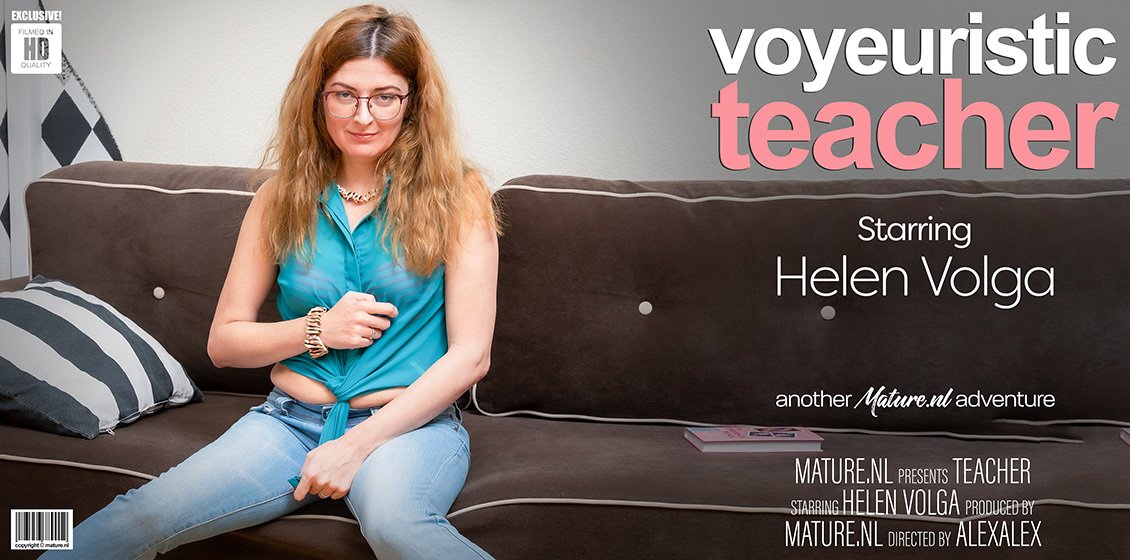 [Mature.nl] Helen Volga (46) - Voyeuristic teacher plays with her hairy pussy [16-09-2021, Hairy, Masturbation, MILF, Solo, Toys, Lingerie, 1080p]