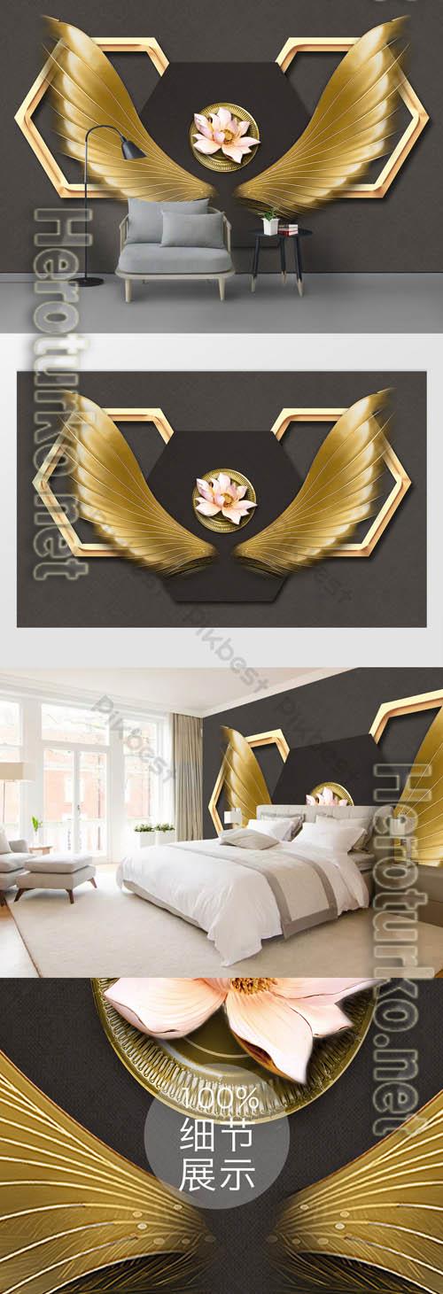 Creative fashion angel wings wrought iron decorative background wall