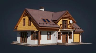 12 Wooden house 3D Model