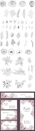 Hand Drawn Floral Vector Collection