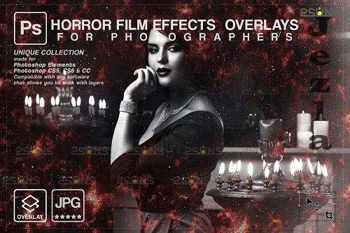 Horror effects, Film Grain Textures, Scratch Photo Overlays - 1447902