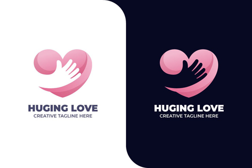 Love Hug Charity Friendship Gradient Logo