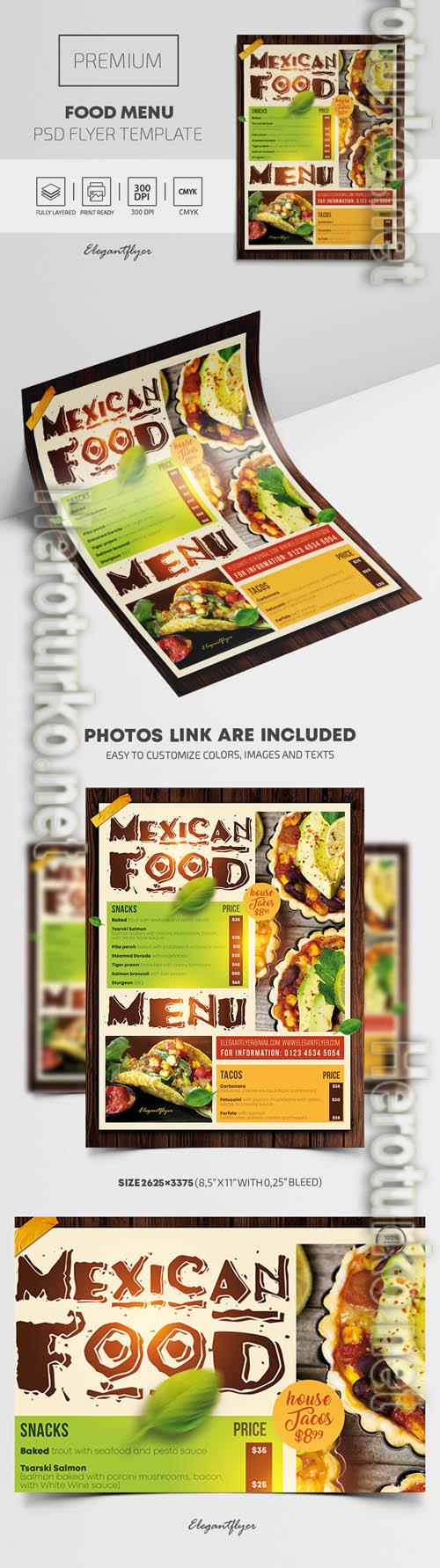 Food Menu Premium PSD Flyer Template