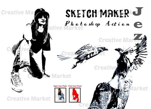 Sketch Maker Photoshop Action - 6516725