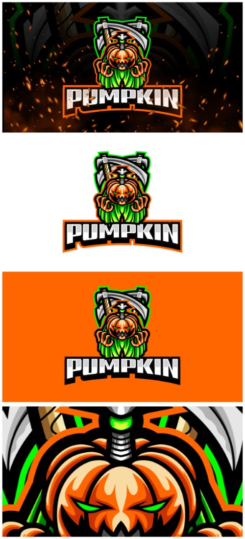Pumpkin E-Sport and Sport Logo Template