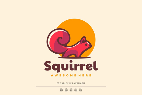 Squirrel Simple Mascot Logo