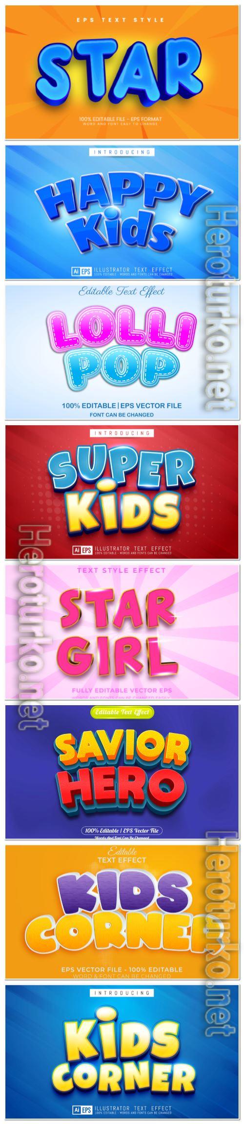 Set 3d editable text style effect vector vol 121 Set 3d editable text style effect vector vol 121