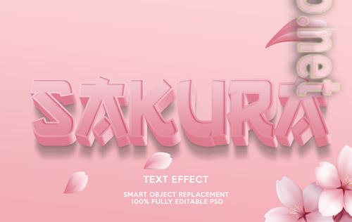 Sakura text effect template Premium Psd Sakura text effect template Premium Psd