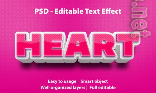 Editable text effect heart premium Premium Psd Editable text effect heart premium Premium Psd