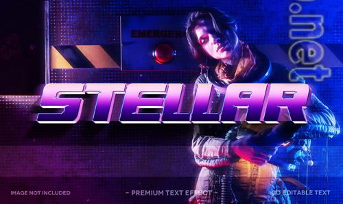 Stellar 3d text effect mockup template Premium Psd