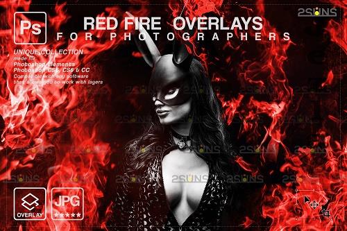 Fire background, Photoshop overlay, Burn overlays, Neon Red Fire V4 - 1447968