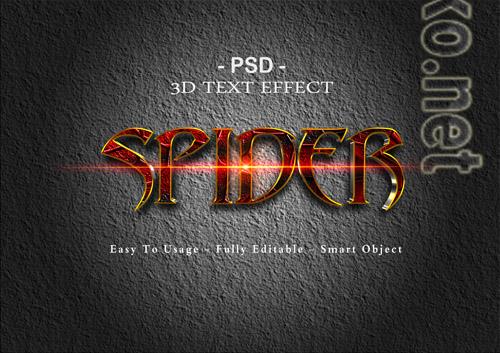 3d spider text effect psd template 3d spider text effect psd template