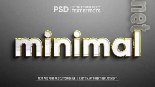 3d realistic elegant white pearl gold on matte granite slab text effect editable smart object mockup